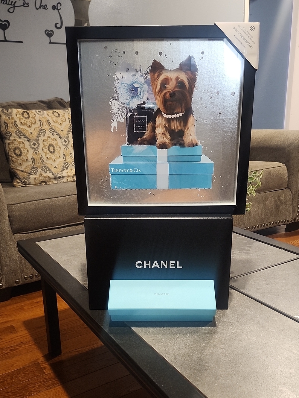 DISIGNDISTRICTART w/ Chanel And Tiffy Framed Art And Dog Motif